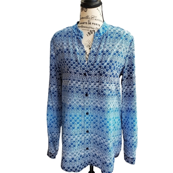 Diane Von Furstenberg Silk Button Down Blouse Size 4 - Picture 1 of 9